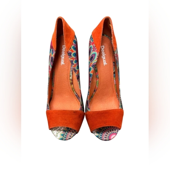 Desigual NWT Heel PCS Unique Floral Orange/Multi Coloured Size 39 - Picture 4 of 9